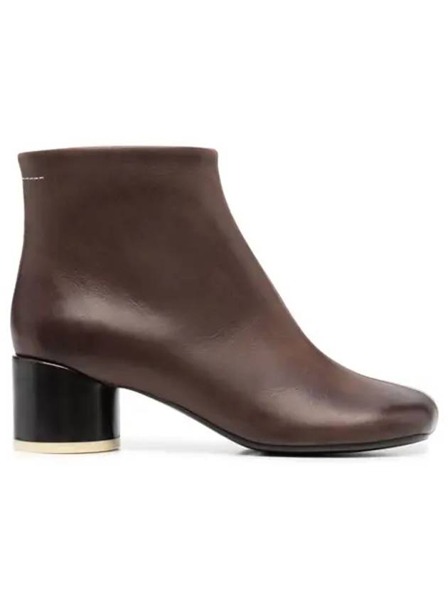 MM6 Leather Middle Boots Brown - MAISON MARGIELA - BALAAN.