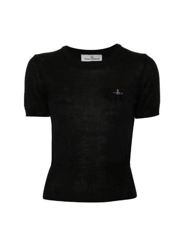 ORB Logo Short Sleeve Knit Top Black - VIVIENNE WESTWOOD - BALAAN 2