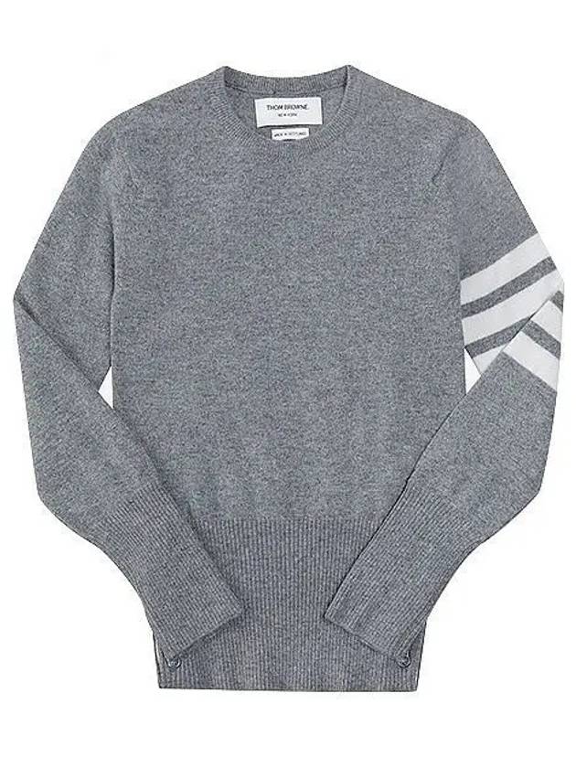 Women's 4 Bar Classic Cashmere Pullover Knit Top Light Grey - THOM BROWNE - BALAAN 2