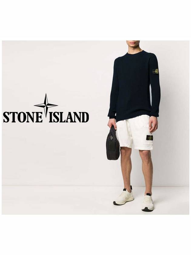 Full Rib Pure Wool Crewneck Knit Top Navy - STONE ISLAND - BALAAN 3