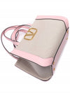 Signature V Logo Bicolor Tote Bag Beige Pink - VALENTINO - BALAAN 6