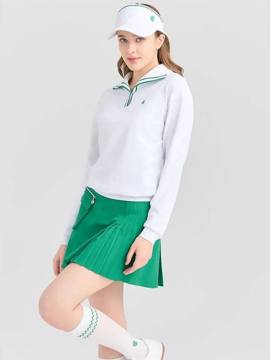 Online Exclusive Women s Cotton Touch PQ Big Collar Long Sleeve T Shirt White - CLEVELAND GOLF - BALAAN 2