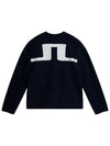 Clarke Back Logo Knitted Cardigan Navy - J.LINDEBERG - BALAAN 3