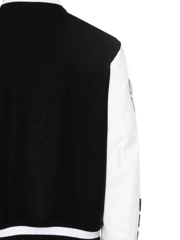 Off-White Lea Applique Varsity Jacket Black - OFF WHITE - BALAAN 4