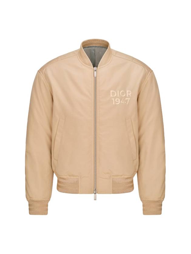 Logo Embroided Bomber Jacket Beige - DIOR - BALAAN 1