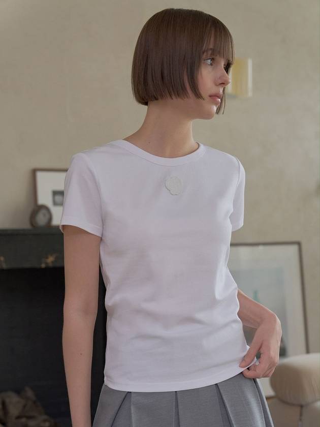 ECO FRIENDLY FABRIC BASIC PATCH TEE White - PLAYBOO - BALAAN 1