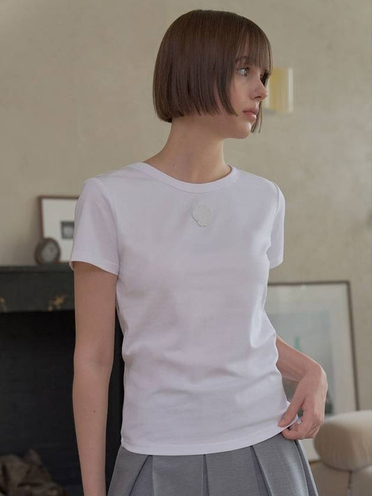 ECO FRIENDLY FABRIC BASIC PATCH TEE White - PLAYBOO - BALAAN 1