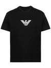 Logo Cotton Short Sleeve T-Shirt Black - EMPORIO ARMANI - BALAAN 2