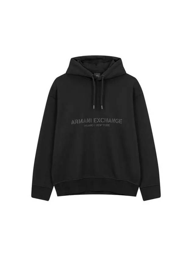 Men s Center Logo Graphic Hooded Sweatshirt Black 271252 - ARMANI EXCHANGE - BALAAN 1