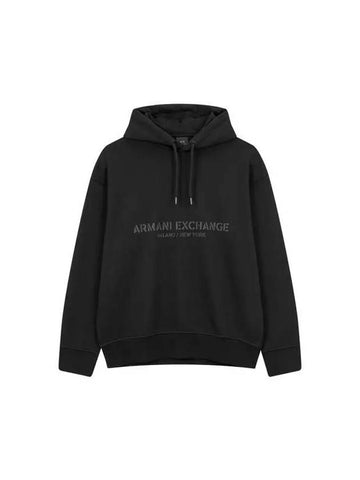 Men s Center Logo Graphic Hooded Sweatshirt Black 271252 - ARMANI EXCHANGE - BALAAN 1