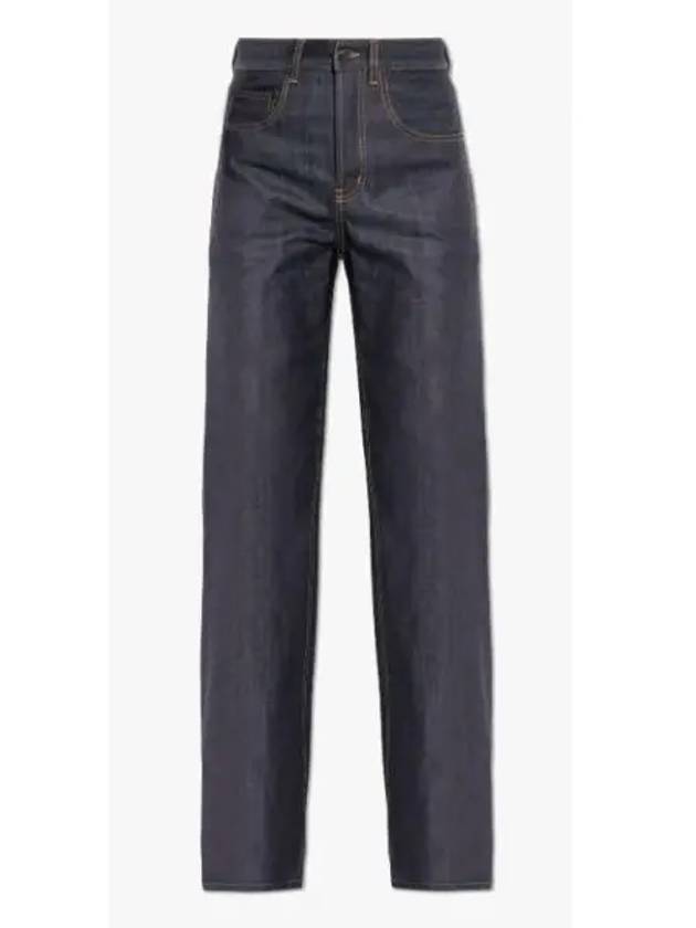 High Rise Denim Straight Jeans Blue - SAINT LAURENT - BALAAN 2