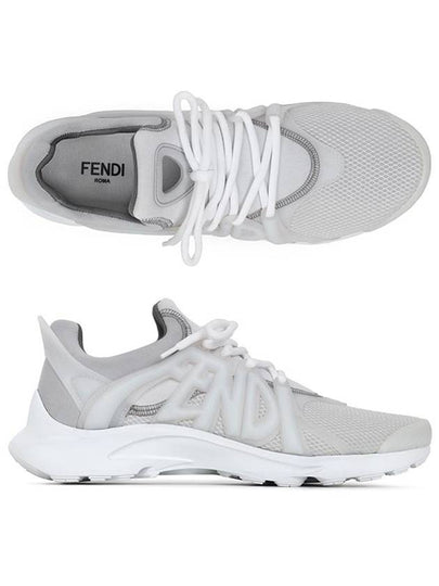 3D Rubber Logo Low Top Sneakers White - FENDI - BALAAN 2