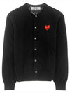 Heart Wappen Wool Cardigan Black - COMME DES GARCONS - BALAAN 2