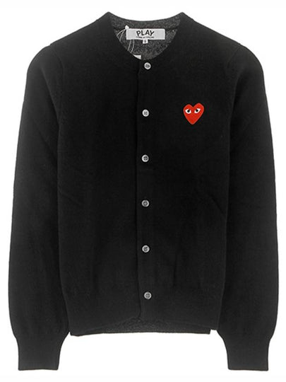 Heart Wappen Wool Cardigan Black - COMME DES GARCONS - BALAAN 2