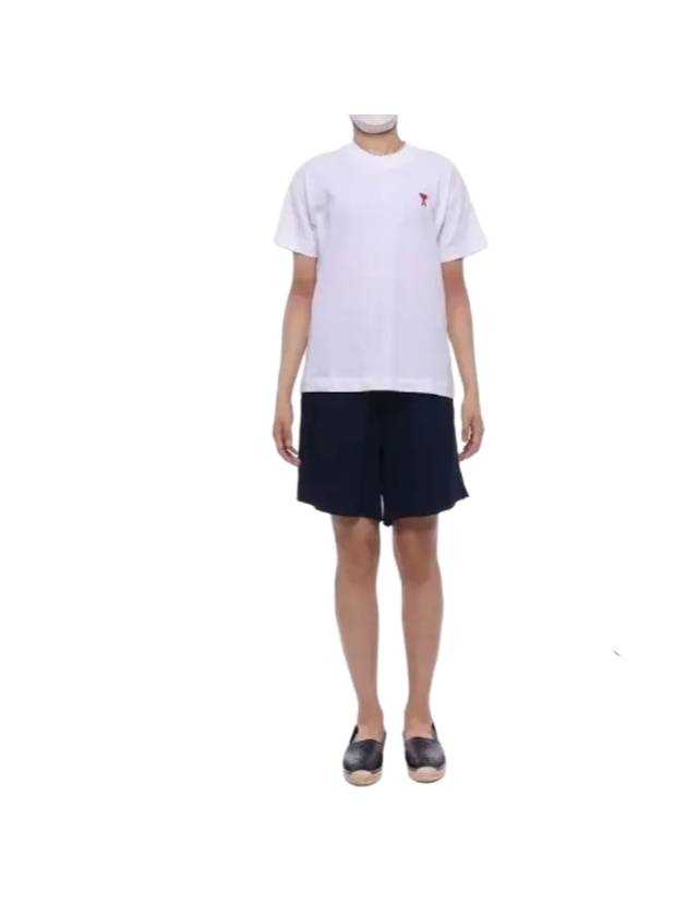 Women's Logo Shorts Navy - AMI - BALAAN 1