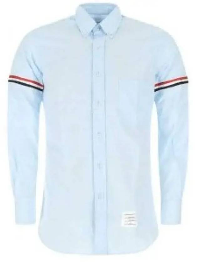 Men's Poplin Grosgrain Armband Classic Long Sleeve Shirt Blue - THOM BROWNE - BALAAN 2