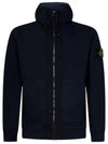 Wappen Patch Cotton Fleece Zip Up Hoodie Navy - STONE ISLAND - BALAAN 2