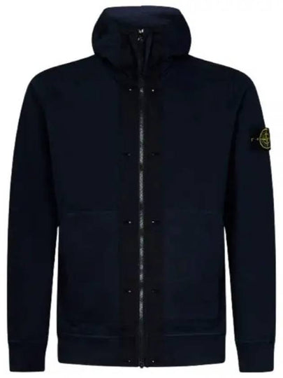 Wappen Patch Cotton Fleece Zip Up Hoodie Navy - STONE ISLAND - BALAAN 2