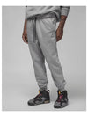 Jordan Logo Patch Essential Fleece Track Pants Gray - NIKE - BALAAN 2