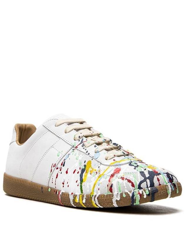 Men's Replica German Army Paint Low Top Sneakers White - MAISON MARGIELA - BALAAN 3