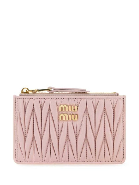 Matelasse Leather Envelope Wallet Pink - MIU MIU - BALAAN 1