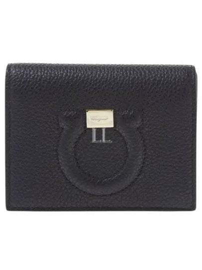 Gancini Logo Half Wallet Black - SALVATORE FERRAGAMO - BALAAN 2