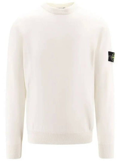 Crewneck Soft Cotton Knit Top White - STONE ISLAND - BALAAN 2