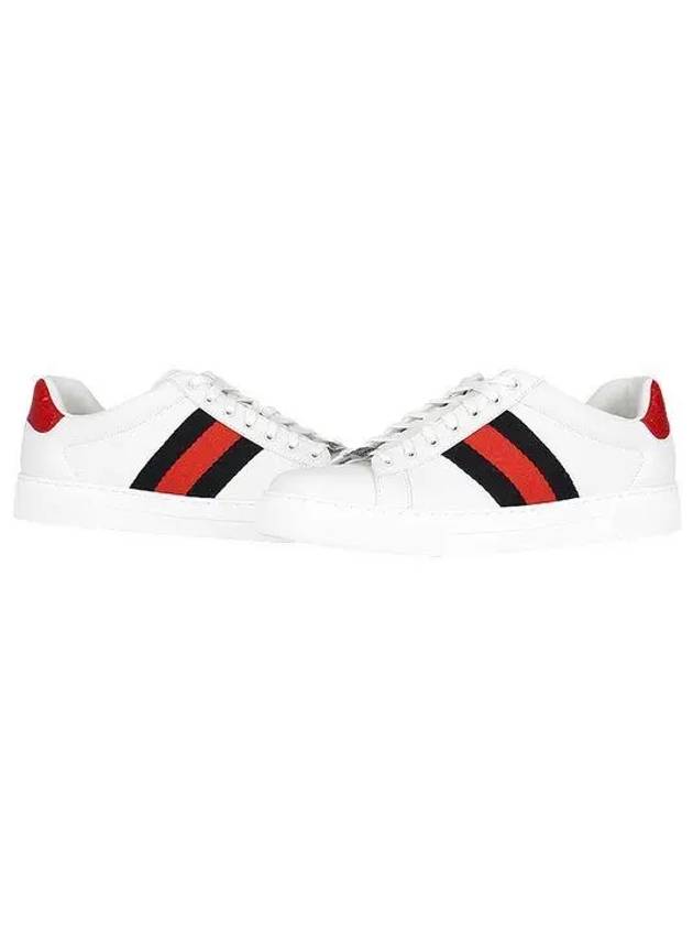 Ace Web Leather Low Top Sneakers White - GUCCI - BALAAN 2