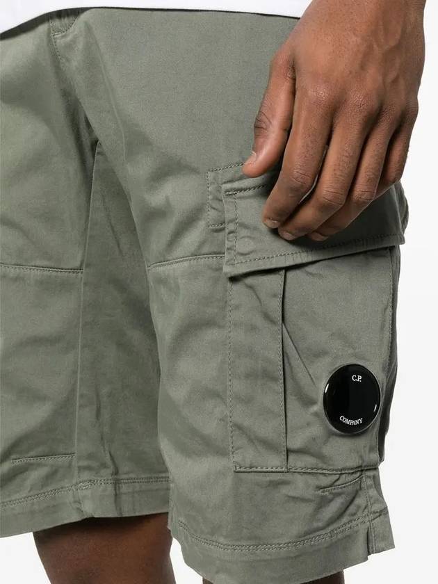 Stretch Satin Cargo Shorts Green - CP COMPANY - BALAAN 6