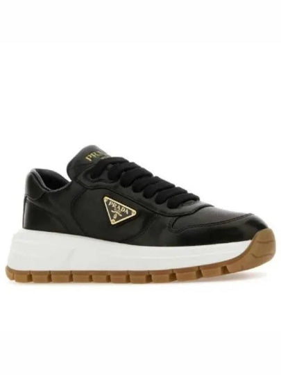 Triangle Logo Low Top Sneakers Black - PRADA - BALAAN 2