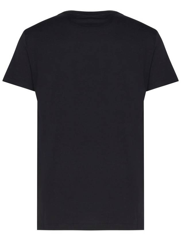 Embroidered Logo Crewneck Short Sleeve T-Shirt Black - MAX MARA - BALAAN 3