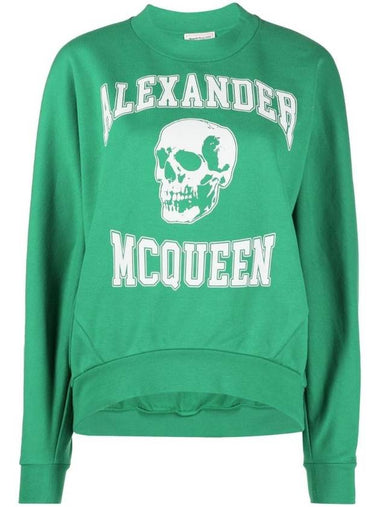 Skull Print Sweatshirt Green - ALEXANDER MCQUEEN - BALAAN 1