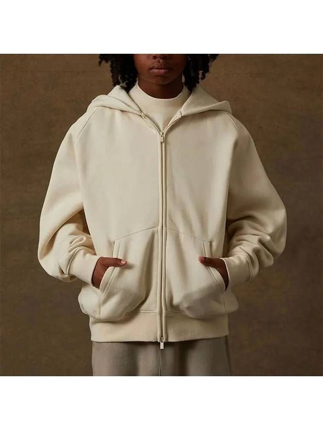 Essential Kids Logo Zip Up Hoodie Eggshell - FEAR OF GOD - BALAAN 9