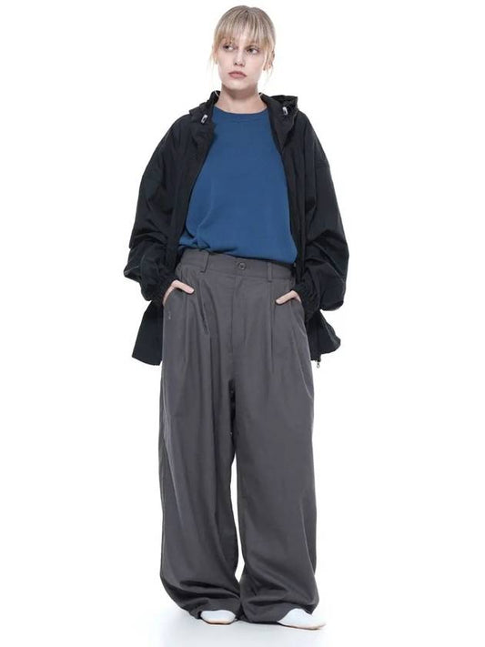 Women s LTWP GR Linen Two Tuck Wide Pants Gray - CHANCE'S NOI - BALAAN 1