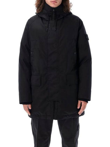 710F2 Ghost Performance Twill Wool-TC Down Parka Black - STONE ISLAND - BALAAN 1