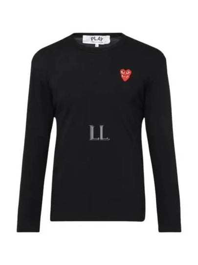 Double Heart Wappen Long Sleeve T-Shirt Black - COMME DES GARCONS - BALAAN 2