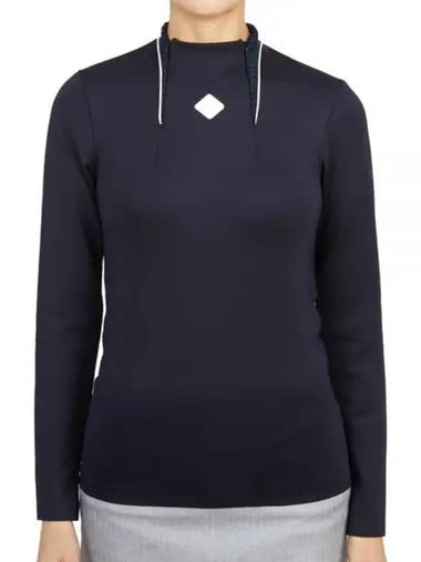 Golf Twinny Zip Mid Layer Long Sleeve T-Shirt Navy - J.LINDEBERG - BALAAN 1