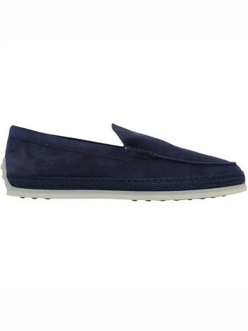 Men's Suede Slip-ons Loafers Blue - TOD'S - BALAAN 1