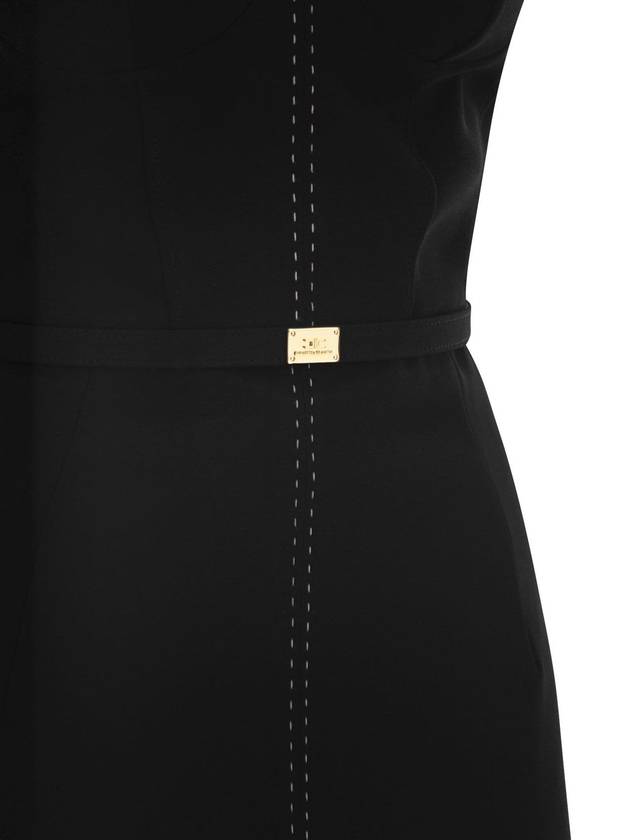 Crepe bustier dress with contrasting topstitching - ELISABETTA FRANCHI - BALAAN 4