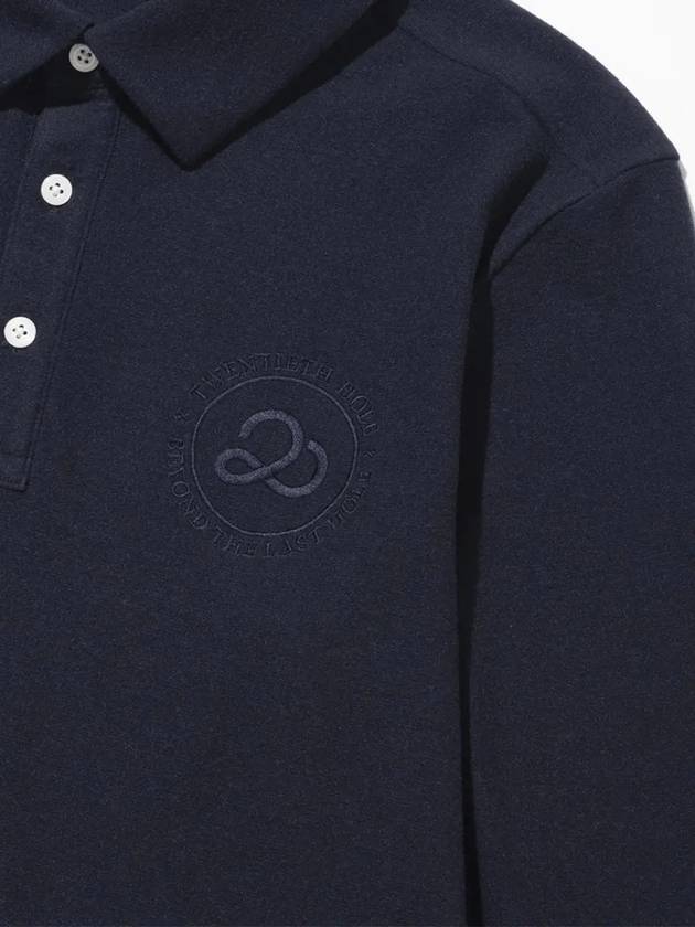 Men s Logo Embroidered Classic Long Sleeve Polo T Shirt NAVY - 20THHOLE - BALAAN 8