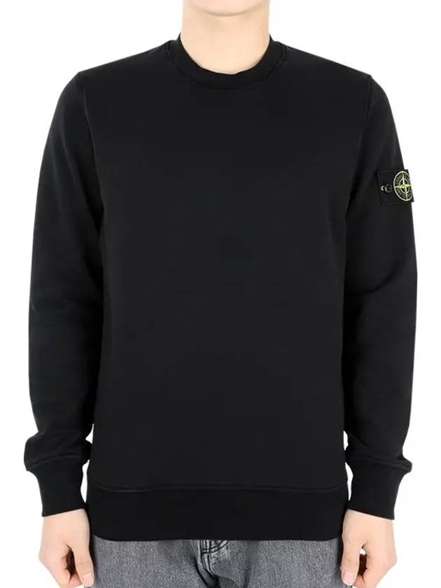 Compass Patch Cotton Sweatshirt Black - STONE ISLAND - BALAAN 3