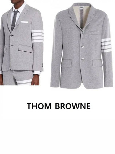 Men's 4 Bar Classic Loopback Sports Jacket Grey - THOM BROWNE - BALAAN 2