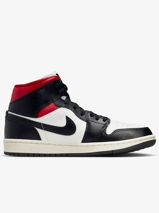 Air Jordan 1 Mid Top Sneakers Black Gym Red - NIKE - BALAAN 2