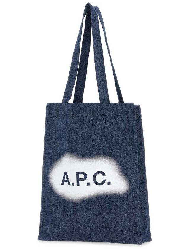 Lou Logo Denim Tote Bag Washed Indigo - A.P.C. - BALAAN 3