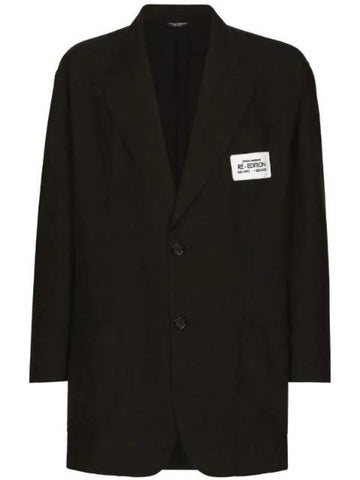 logo patch single breasted blazer G2SH1THUMCA - DOLCE&GABBANA - BALAAN 1