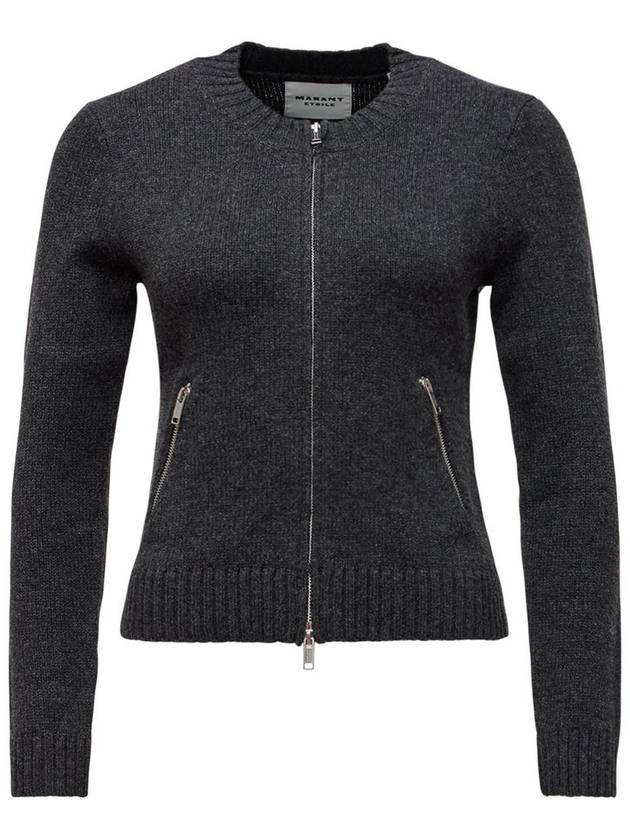 Lynda Zip Up Knit Cardigan Anthracite - ISABEL MARANT - BALAAN 2