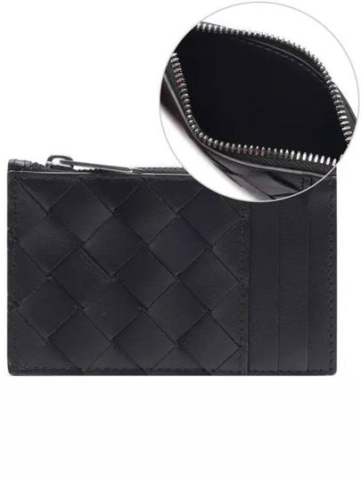 Intrecciato Zipped Card Case Black - BOTTEGA VENETA - BALAAN 2