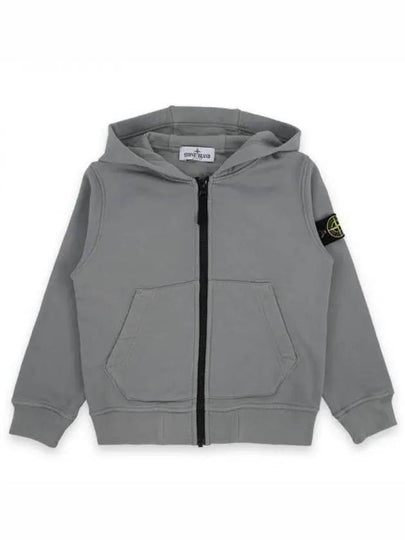 Kids Wappen Patch Zip-Up Hoodie Grey - STONE ISLAND - BALAAN 2