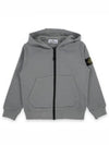 Kids Wappen Patch Zip-Up Hoodie Grey - STONE ISLAND - BALAAN 2