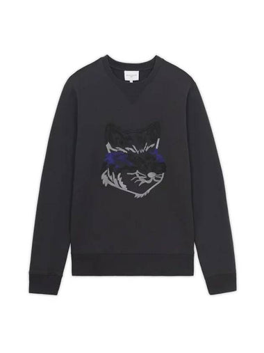 Big Fox Embroidery Regular Cotton Sweatshirt Anthracite - MAISON KITSUNE - BALAAN 1